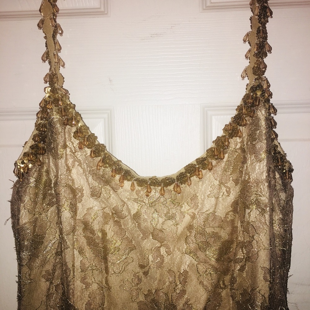 EUC! ESCADA 💯% authentic metallic lace silk dress - Picture 6 of 7